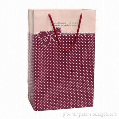 Paper Gift Bag for Two Wine Bottles, Made from 250gsm Coated Paper, OEM Orders are Accepted